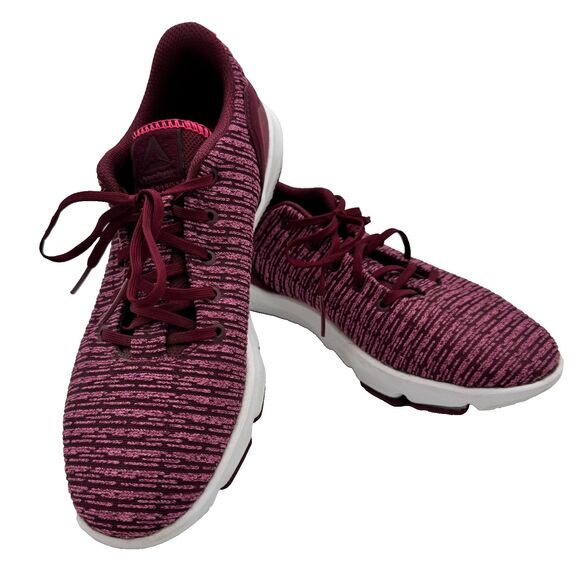 Reebok Women’s Walking Training Shoes MemoryTech LT Burgundy Pink Knit Sz 8 - Picture 1 of 10